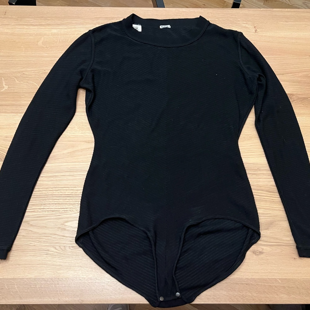 ALAÏA BLACK KNIT BODYSUIT